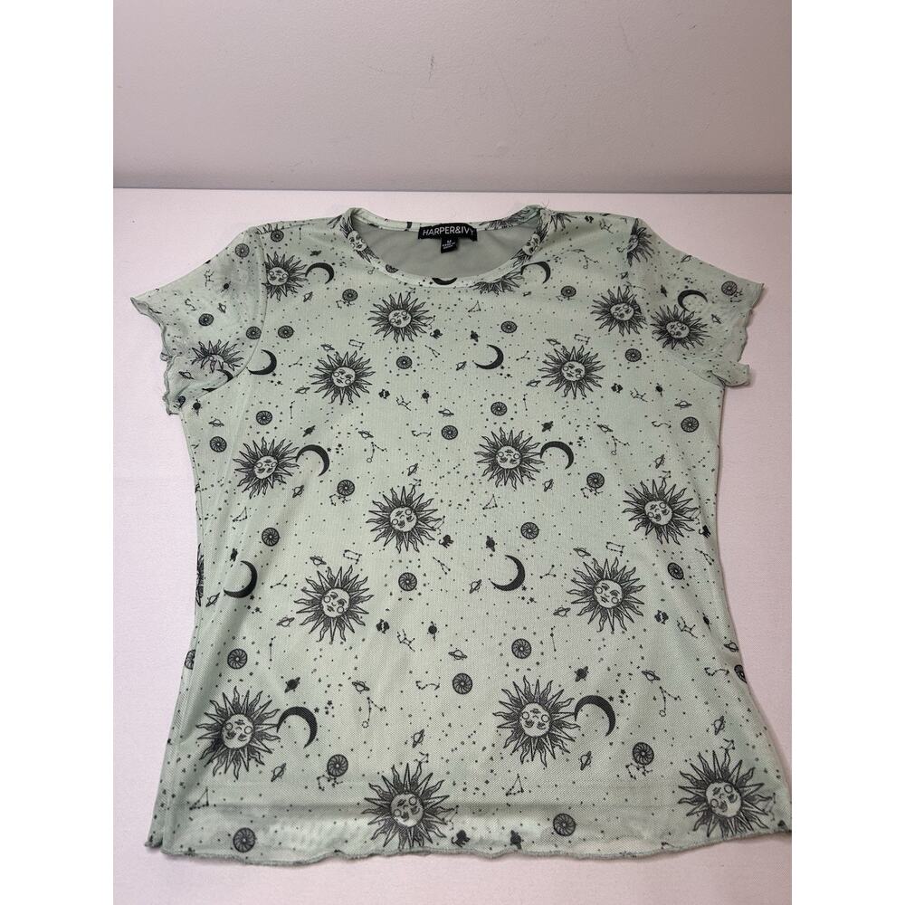 Sheer Sage Green Celestial Short Sleeve Tee